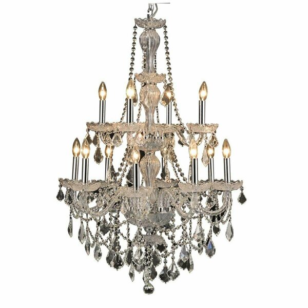 Lighting Business V7890D28C-RC 41 x 28 in. Giselle 12 light Chrome Chandelier - Royal Cut Crystals LI2222027